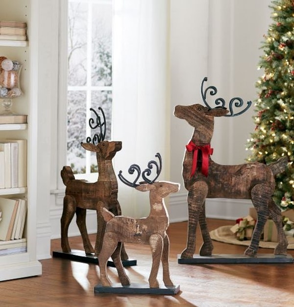 Decoración navideña con renos