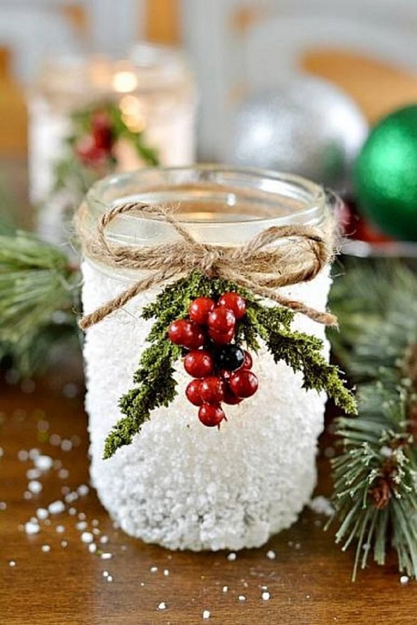 Portavelas casero con efecto glaceado