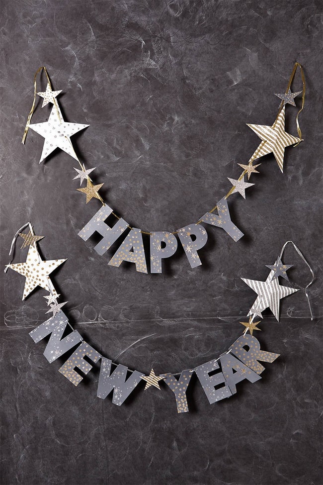 Decoración de fin de año con letras