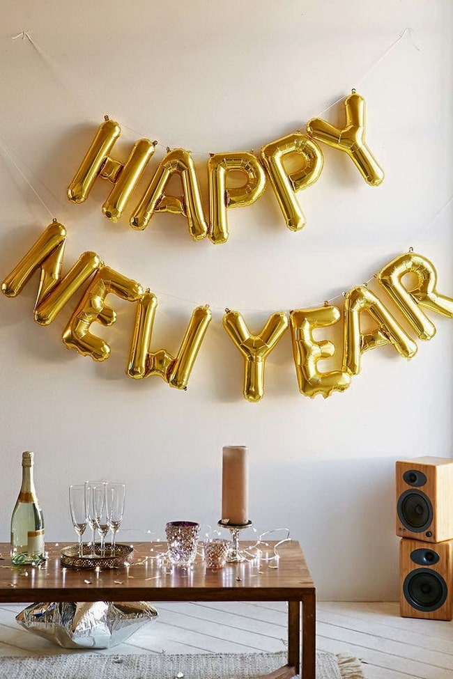 Letras en globos para decorar Nochevieja