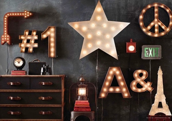 Decoración con carteles luminosos