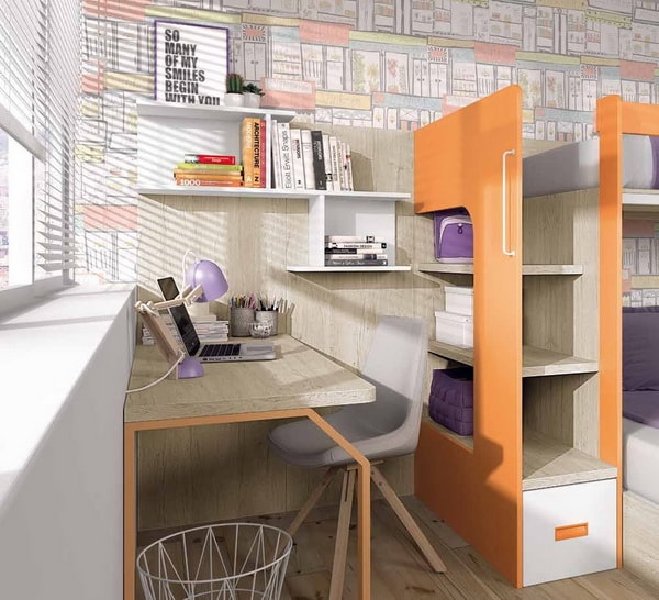 Dormitorio juvenil con escritorio
