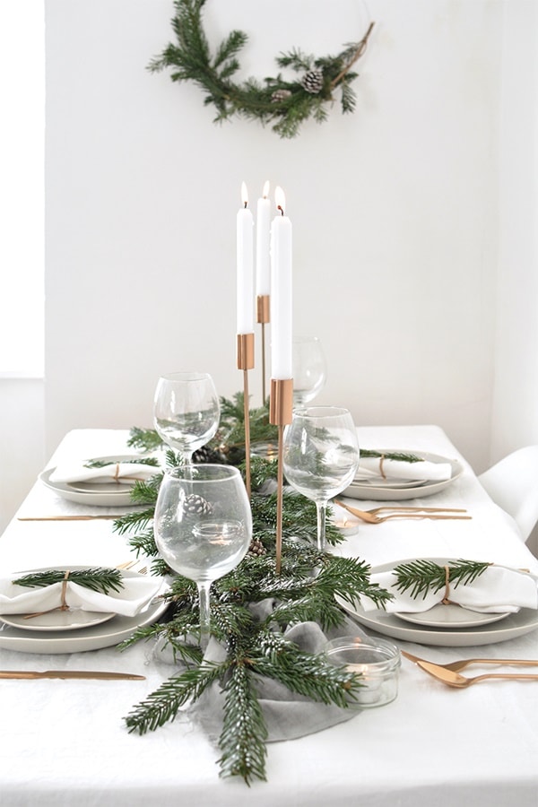 Centros de mesa navideños verdes