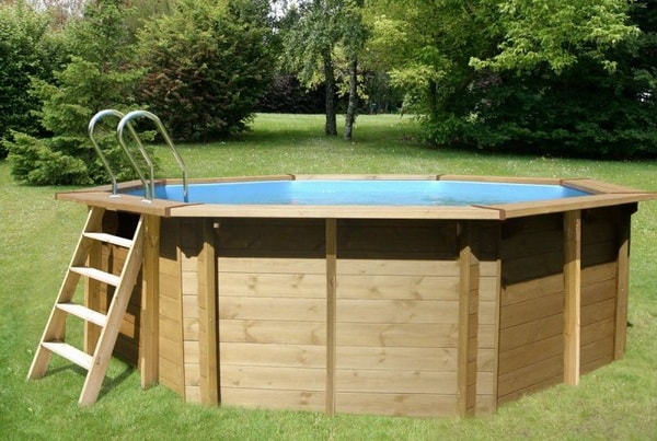 Piscina desmontable de madera octagonal