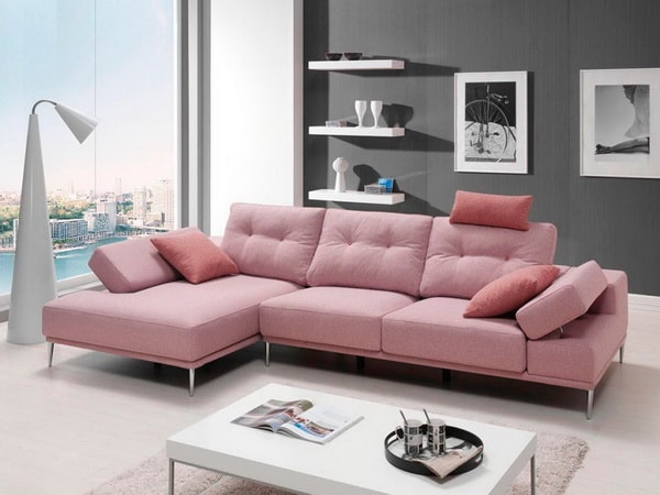 Sofá en color rosa