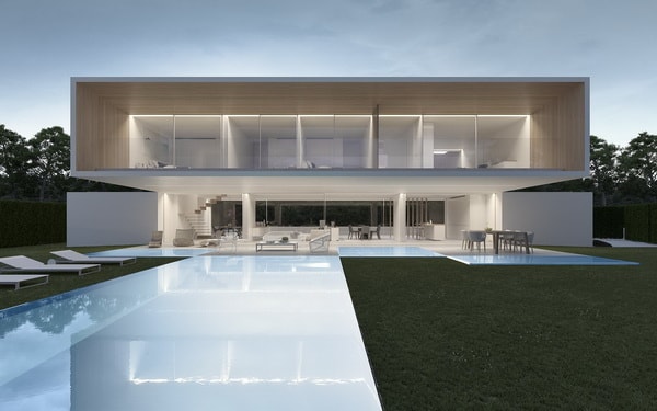 Paredes vidriadas en casas modernas