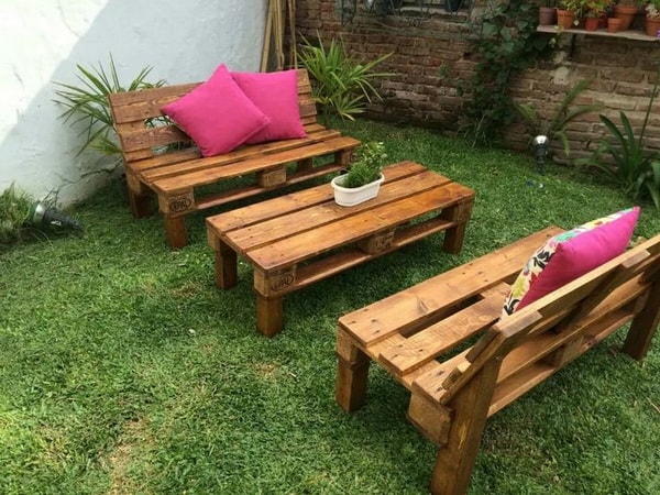 Muebles de jardín hechos con palets