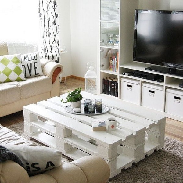 Muebles de salón hechos con palets