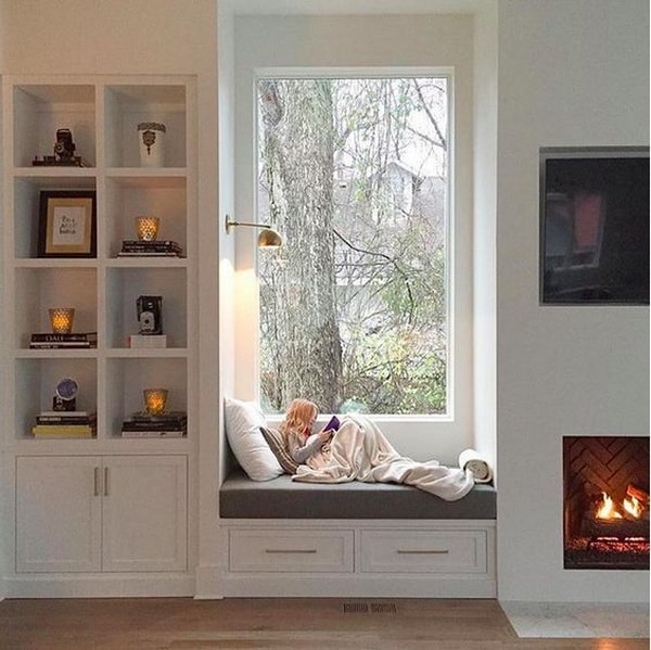 Rincones de lectura junto a ventanas