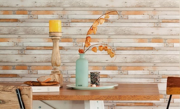 Papel de pared imitación madera