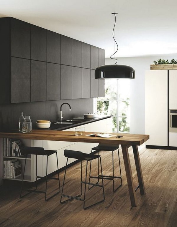Cocina con mucha madera