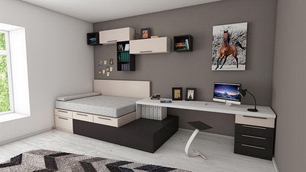 Suelos laminados en habitaciones juveniles modernas