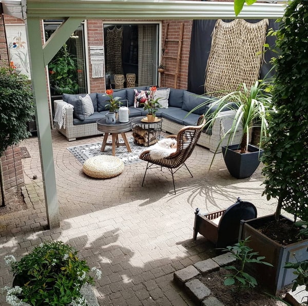 Decoración de exterior con estilo vintage industrial