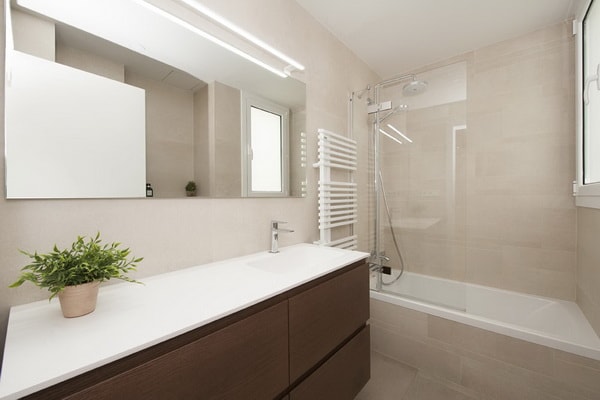 Baño principal de estilo minimalista