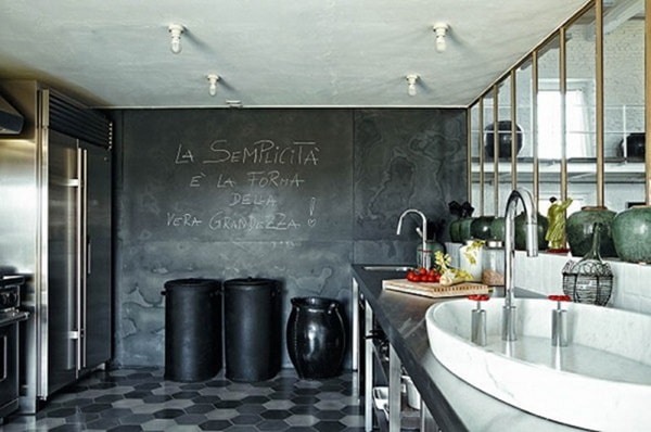 Paredes de pizarra en cocinas