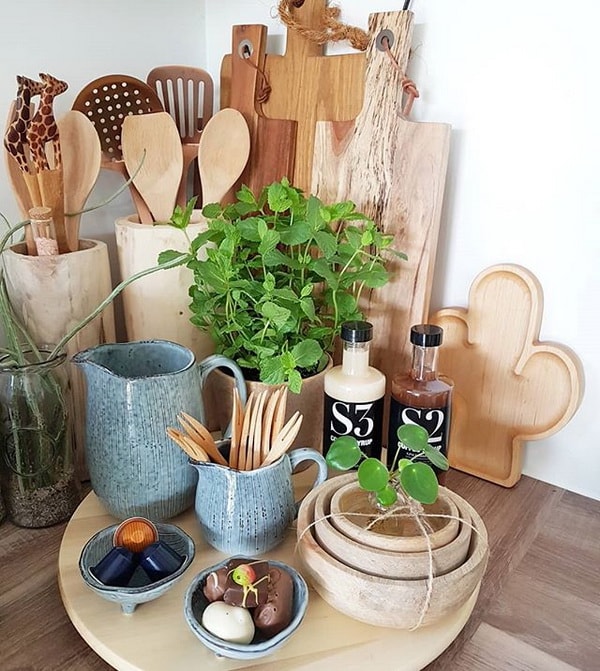 Utensilios de madera en la casa de Nicole