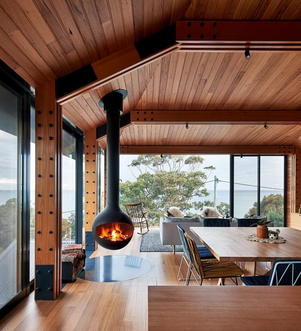 ▷ de modernas. Chimeneas de exterior.