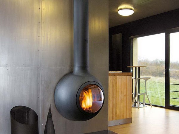 Chimenea moderna de pared