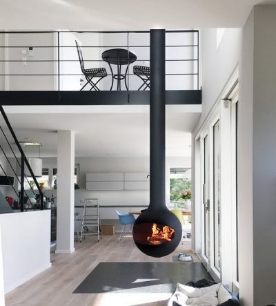 Chimeneas de leña modernas. Chimeneas modernas de exterior.