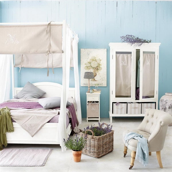 Decoración de dormitorio con colores análogos