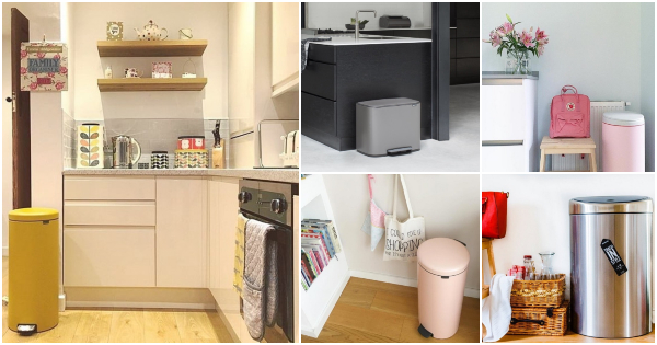 Cubos de basura decorativos. Cubos de basura de diseño.