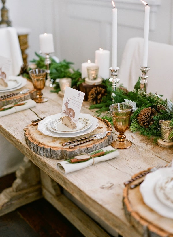 Decoración navideña con mucha madera