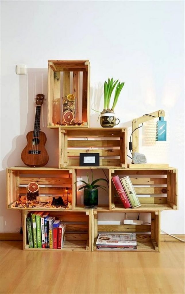 32 Ideas de Muebles con Cajas de Madera 【 Muy Fácil