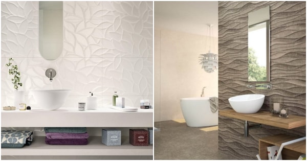 Azulejos para baños con relieve. Revestimientos para baño.