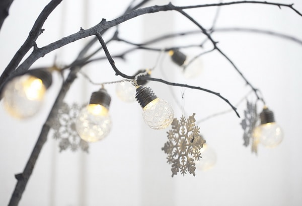 Guirnalda de luces de Navidad en forma de bombillas