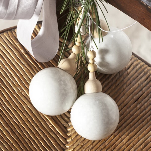 Bolas de Navidad de cristal blanco