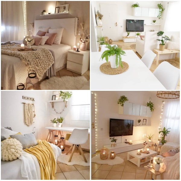 Decoración nórdica con toques bohemios