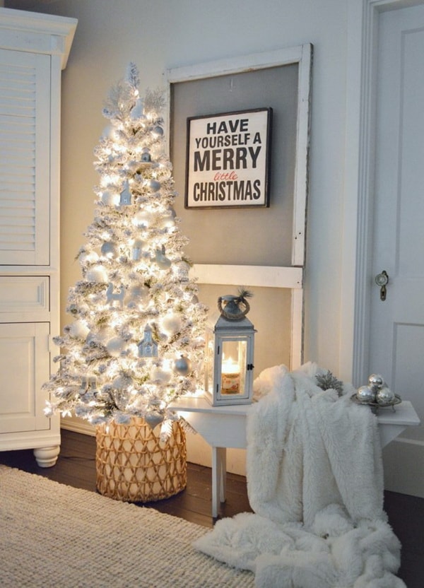 Leaflai Árbol de Navidad artificial con base para mesa chimenea decoración de interiores 