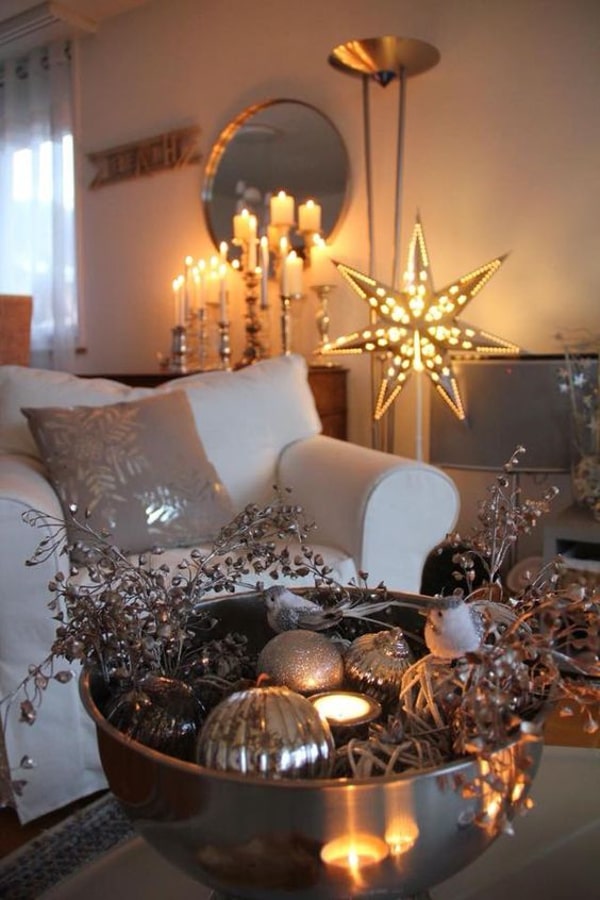 Decoración de Navidad con velas