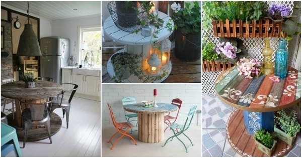 Ideas con bobinas de cable recicladas