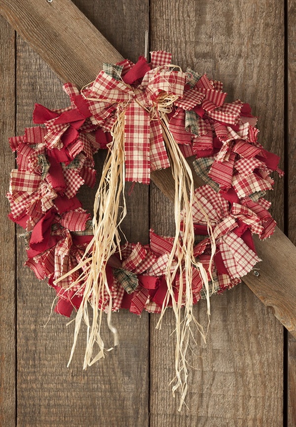 Coronas de Navidad hechas con tela