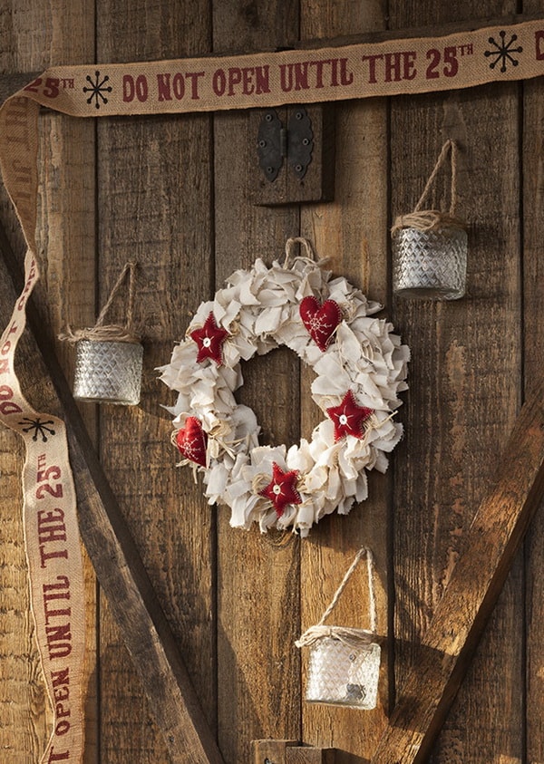 Coronas de Navidad hechas con tela