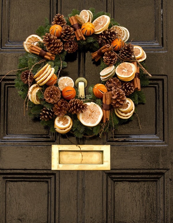 Coronas de Navidad con frutas secas