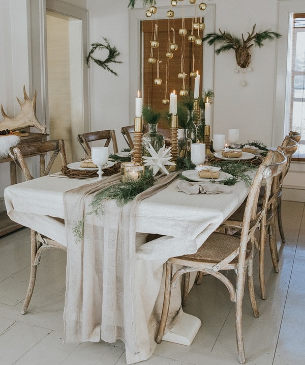 Mesa de Navidad estilo rústico