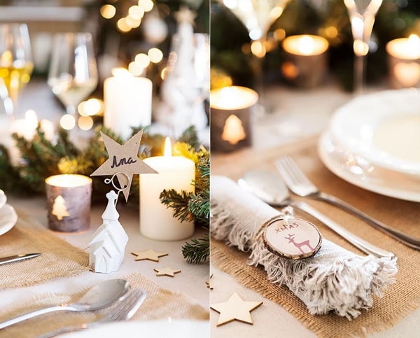 Adornos para decorar la mesa de Navidad