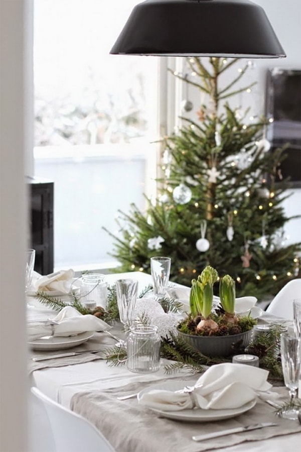 Mesas navideñas con estilo nórdico