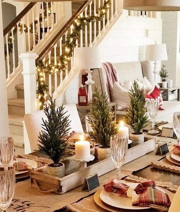 Centros de mesa navideños rústicos