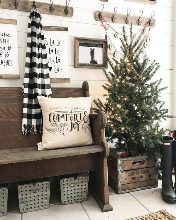 Decoración navideña con cajas de madera