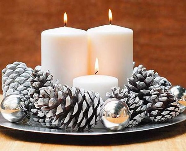 Centros de mesa de Navidad con velas