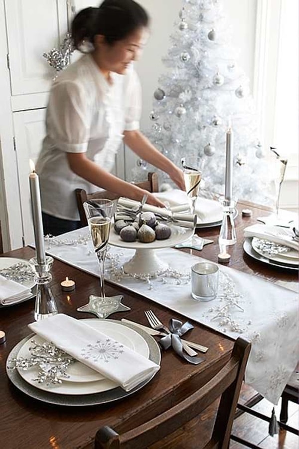 Decoración de Año Nuevo en color plata