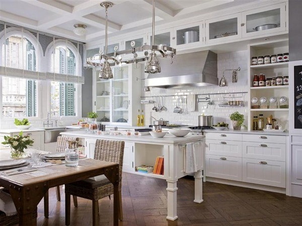 Cocinas blancas de estilo industrial