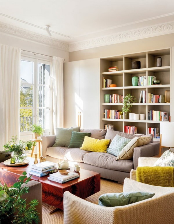 Plantas y flores en salones modernos