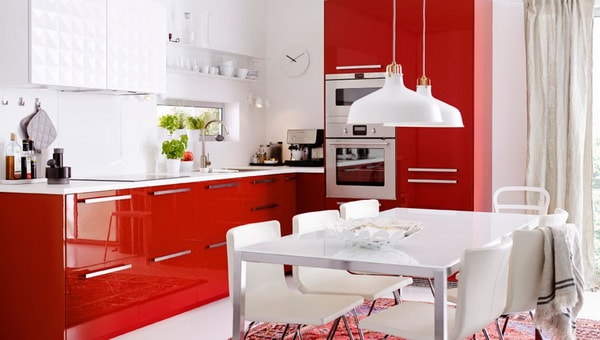 Muebles de cocina rojos