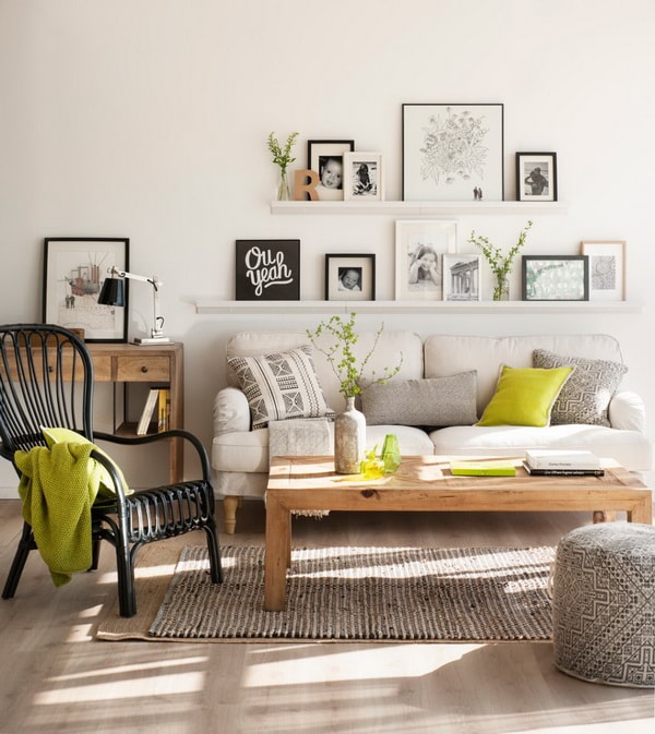 Decorar con fotografías sobre estantes