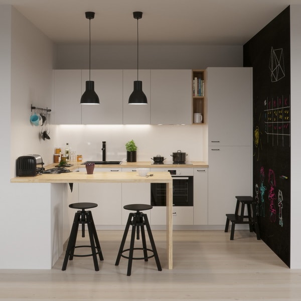 Barra desayunadora de madera
