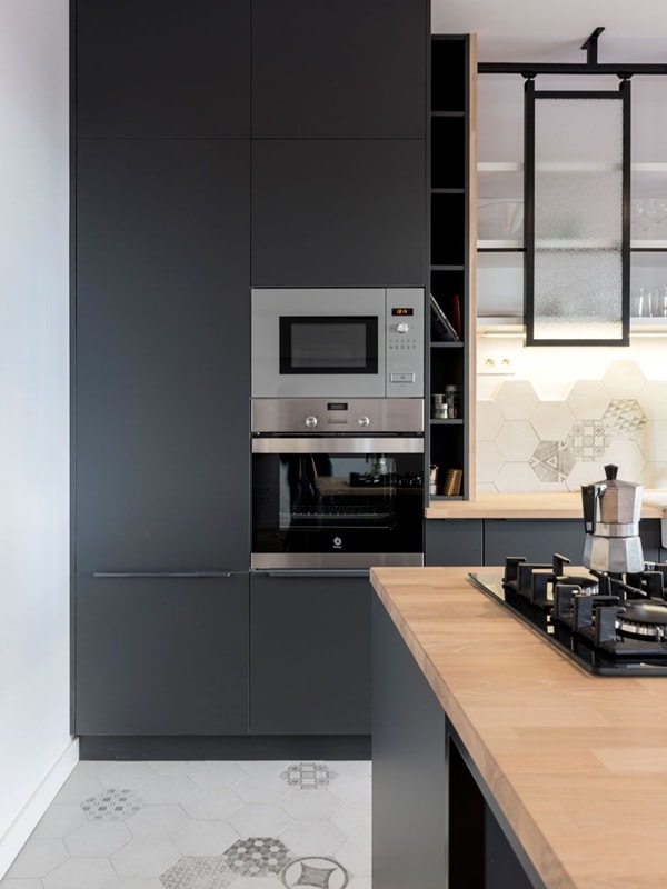 Frentes de cocina negro mate